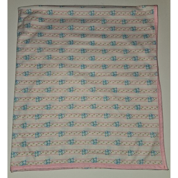Handmade? Swaddle Receiving Baby Blanket Pink White Stripe Floral Blue Panda - Picture 2 of 6